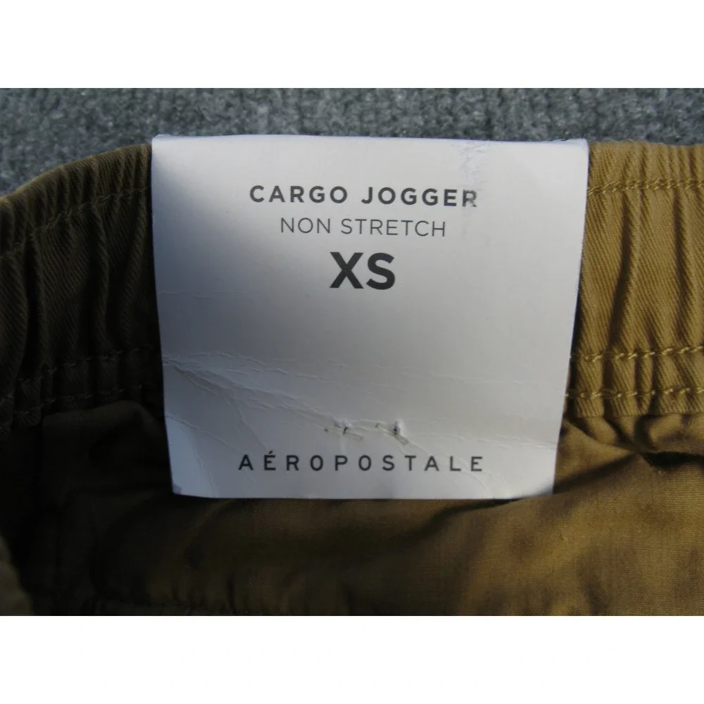 Aeropostale Mens Cargo Jogger Pants Tan Khaki Non Stretch Cotton XS New 2054‎